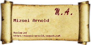 Mizsei Arnold névjegykártya